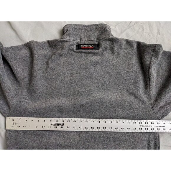 Vintage Nautica Competition Sweatshirt Gray Fleece 1/4 Zip Mock Mens Size XL - Picture 11 of 12